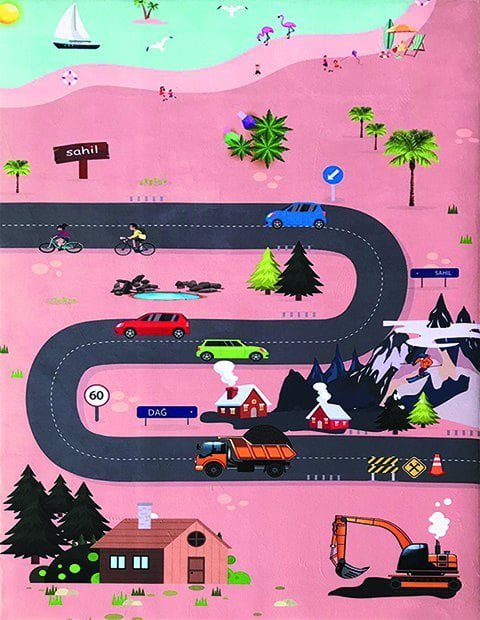 Arabalı Çocuk Odası Halısı Dekhera C6063 1 Modeli Uygun Fiyata Dekhera'da