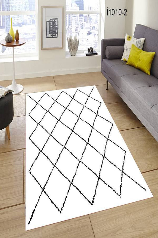 Baklava Desenli Beyaz Halı Dekhera İ7010 2 Modeli Uygun Fiyata Dekhera'da