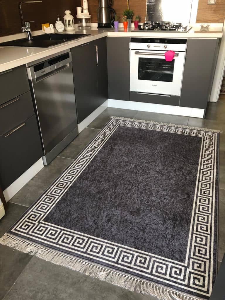 Beyaz Çerçeveli Gri Halı Dekhera T1030 3 1 Modeli Uygun Fiyata Dekhera'da