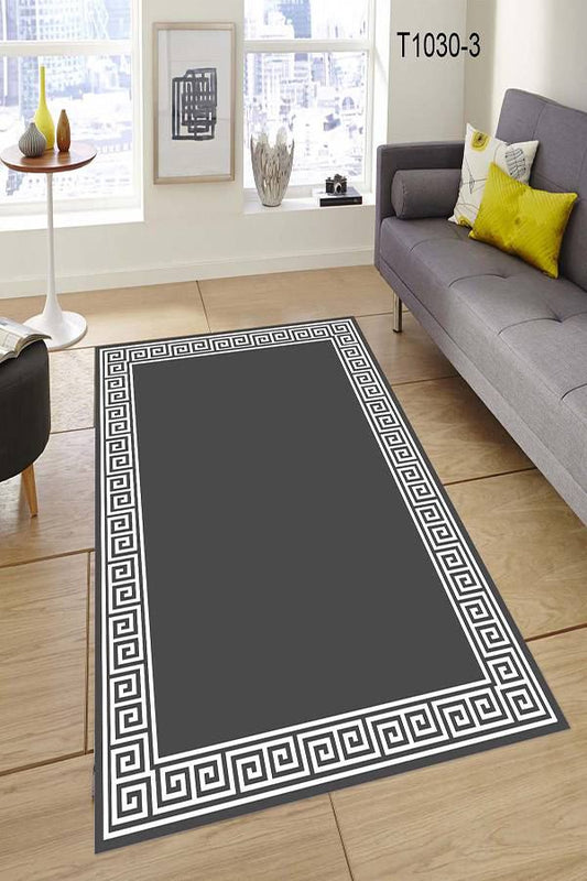 Beyaz Çerçeveli Gri Halı Dekhera T1030 3 Modeli Uygun Fiyata Dekhera'da