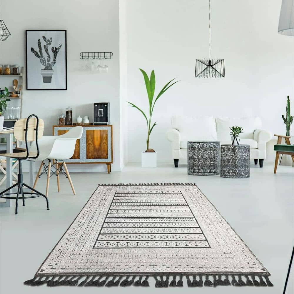 Beyaz Etnik Kilim Dekhera Moderno 9203 1 Modeli Uygun Fiyata Dekhera'da