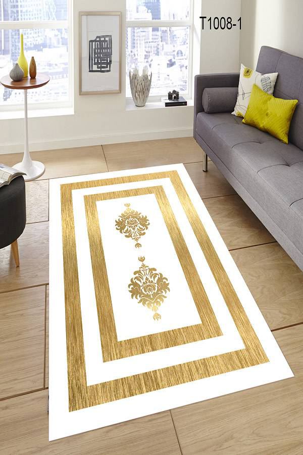 Beyaz Gold Kaymaz Taban Halı Dekhera T1008 1 Modeli Uygun Fiyata Dekhera'da