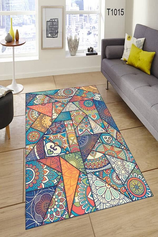 Çini Motifli Renkli Halı Dekhera T1015 Modeli Uygun Fiyata Dekhera'da