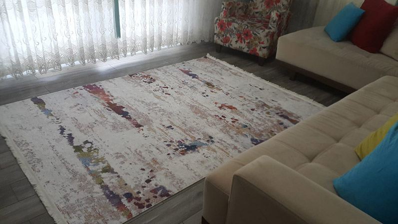 Çok Renkli Modern Kaymaz Halı Dekhera W1010 1 Modeli Uygun Fiyata Dekhera'da