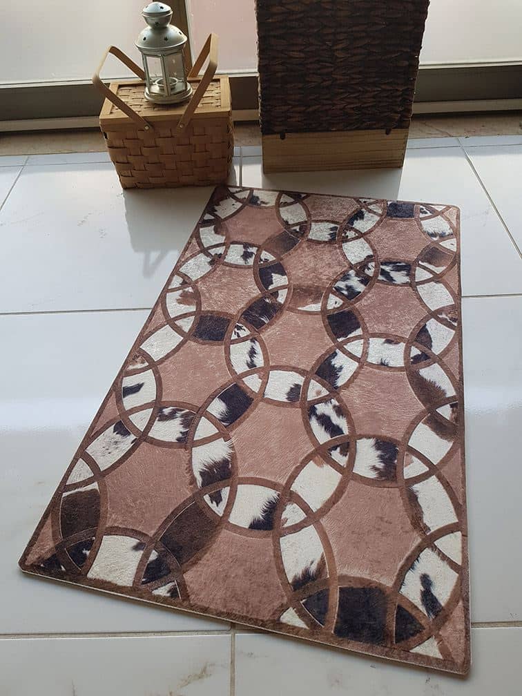Dekhera Kahverengi Yuvarlak Desenli Halı D2004 2 Modeli Uygun Fiyata Dekhera'da