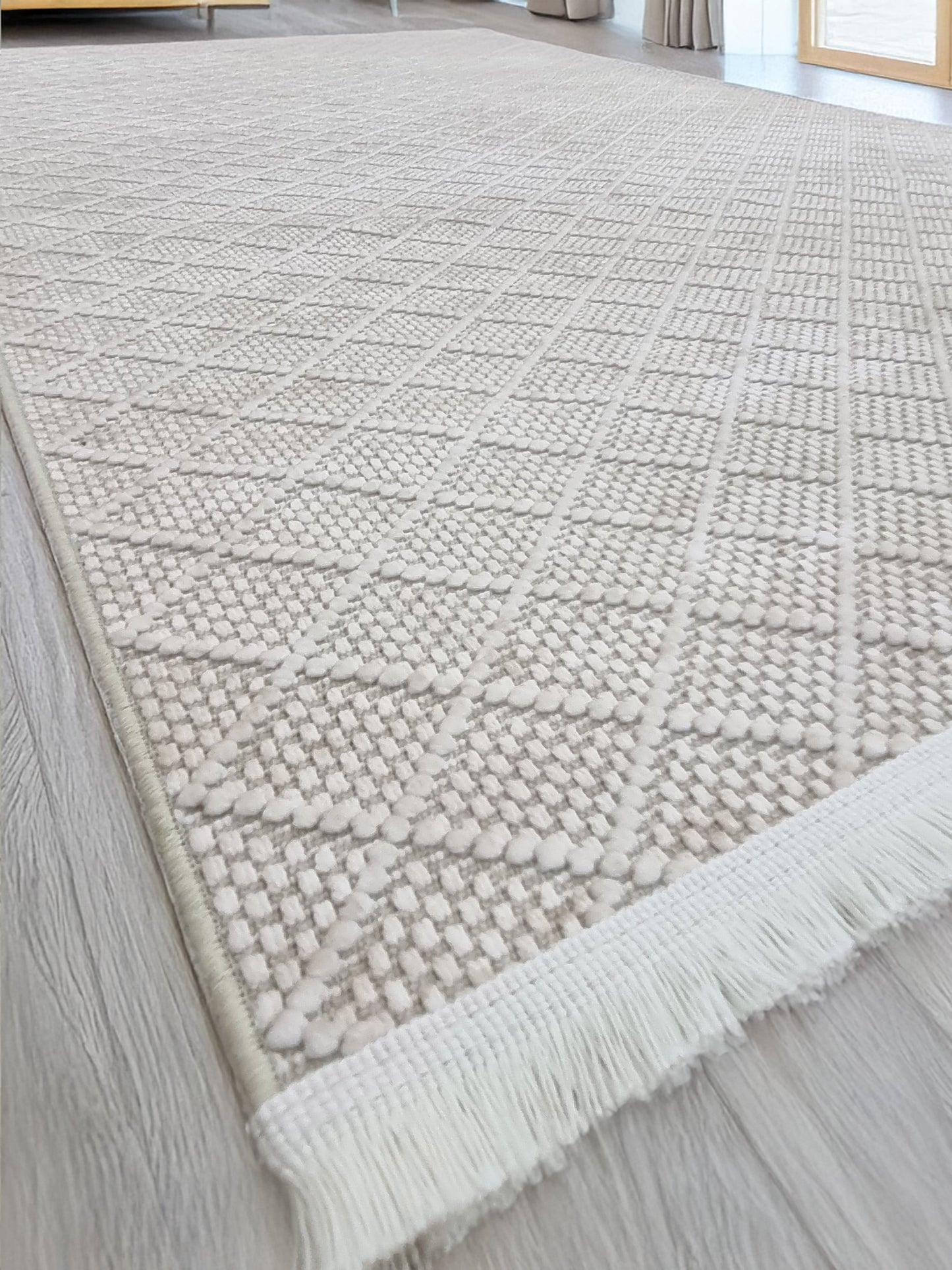 Dekhera Halı Olivia 6588B Bej Kaymaz Tabanlı Modern Kilim