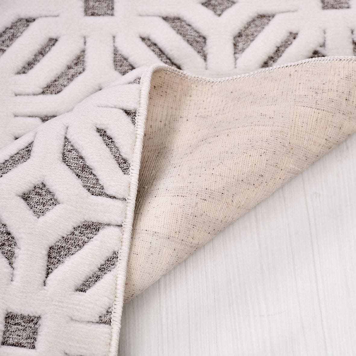 Dekhera Zest Modern Kesme Halı ZS03 Beyaz