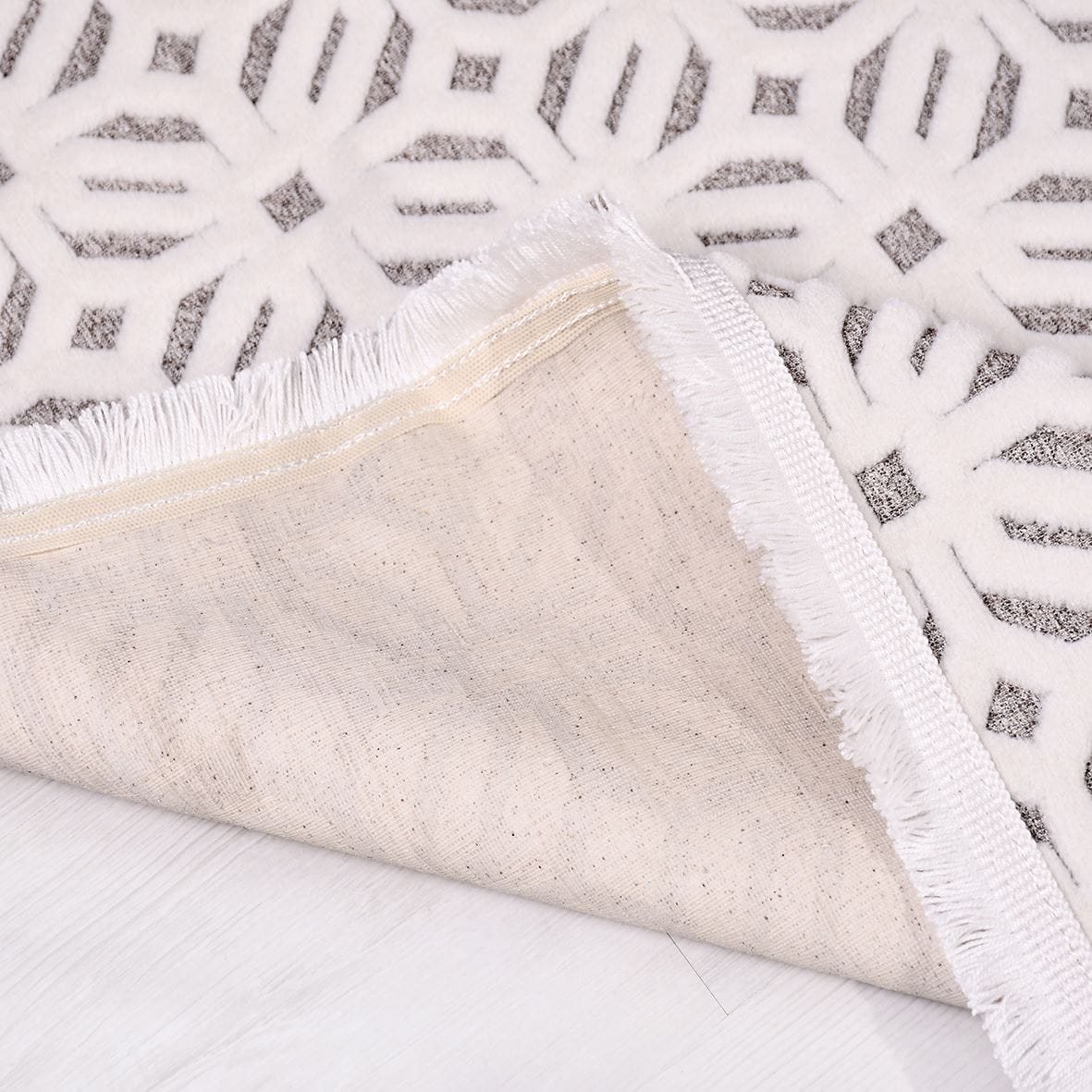 Dekhera Zest Modern Kesme Halı ZS03 Beyaz