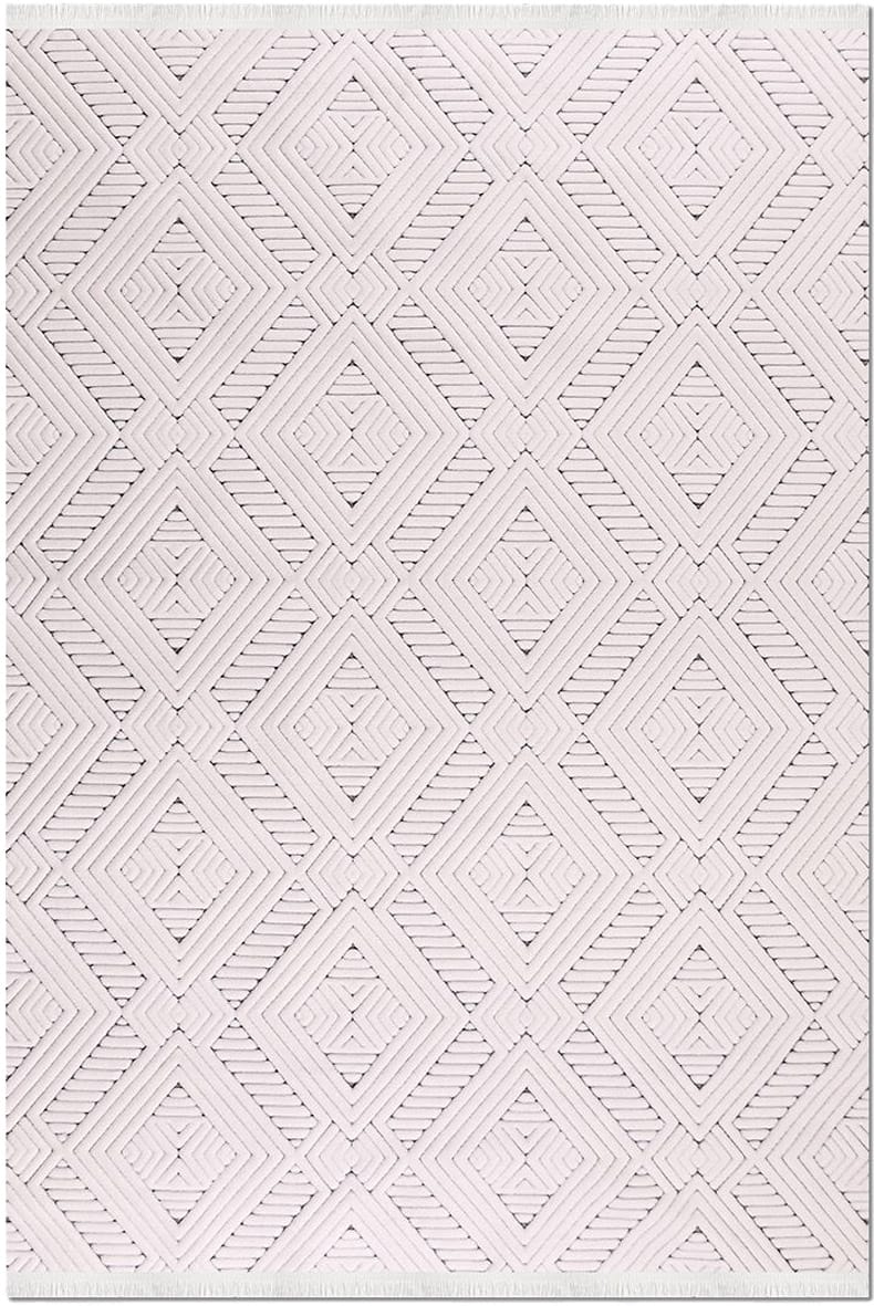 Dekhera Zest Modern Kesme Halı ZS07 Beyaz