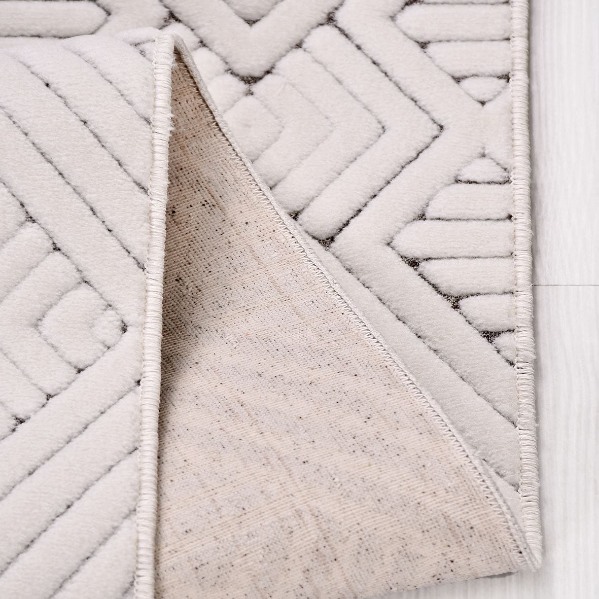 Dekhera Zest Modern Kesme Halı ZS07 Beyaz
