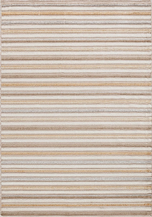 Düz Kabarık Desenli Halı Dekhera Ella C391 Bej Sarı