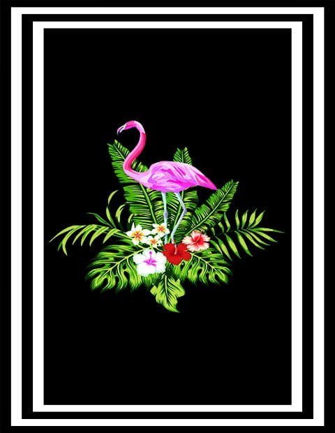 Flamingo Motifli Siyah Halı Dekhera T1005 1 1 Modeli Uygun Fiyata Dekhera'da