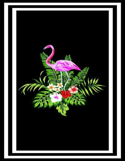 Flamingo Motifli Siyah Halı Dekhera T1005 1 1 Modeli Uygun Fiyata Dekhera'da