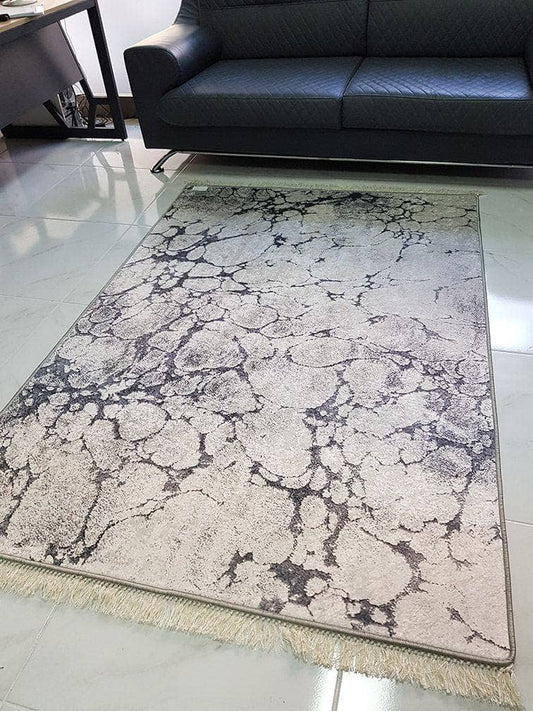 Gri Beyaz Yatak Odası Halısı Dekhera W1001 2 Modeli Uygun Fiyata Dekhera'da