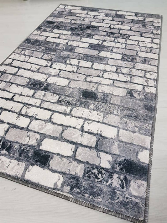 Gri Duvar Desenli Halı Dekhera W1011 1 Modeli Uygun Fiyata Dekhera'da