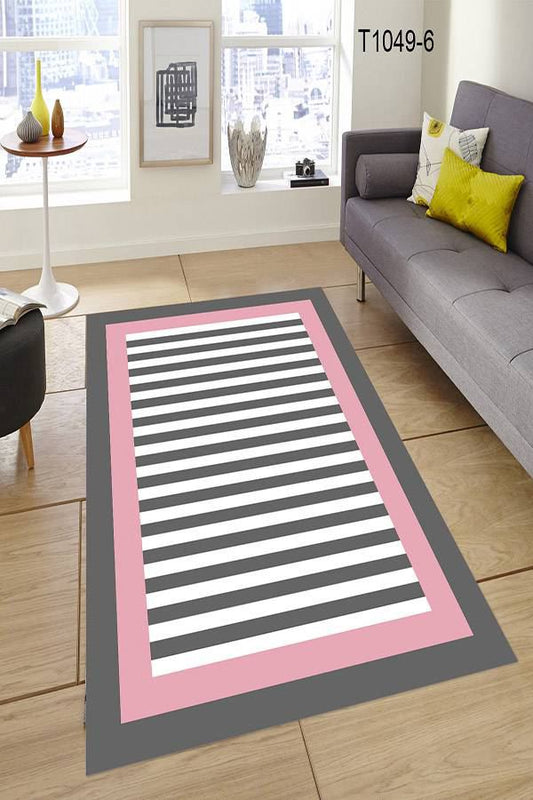 Gri Pembe Çerçeveli Halı Dekhera T1049 6 Modeli Uygun Fiyata Dekhera'da