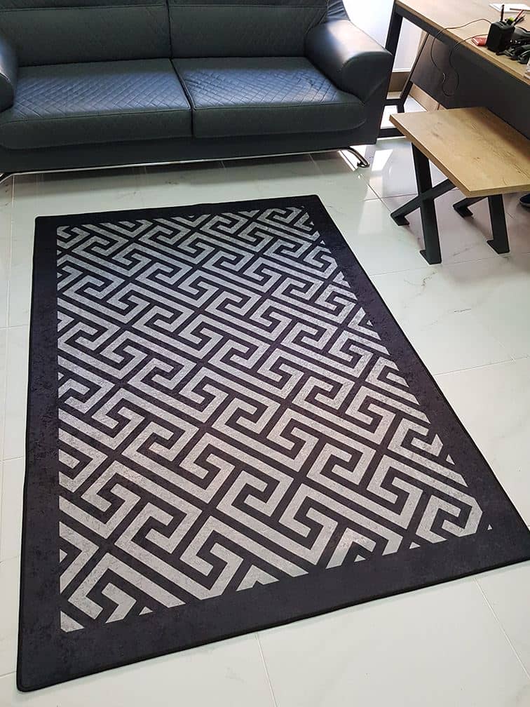 Gri Siyah T Desenli Halı Dekhera T1159 1 Modeli Uygun Fiyata Dekhera'da