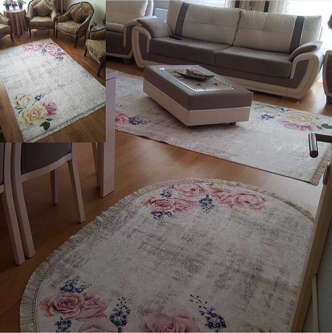 Gül Desenli Salon Halısı Dekhera K4032 1 Modeli Uygun Fiyata Dekhera'da