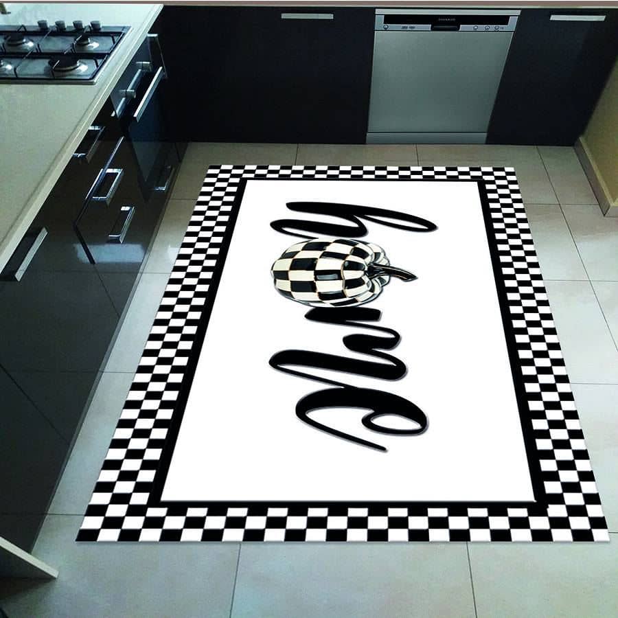 Home Siyah Beyaz Mutfak Halısı Dekhera F8000 1 Modeli Uygun Fiyata Dekhera'da