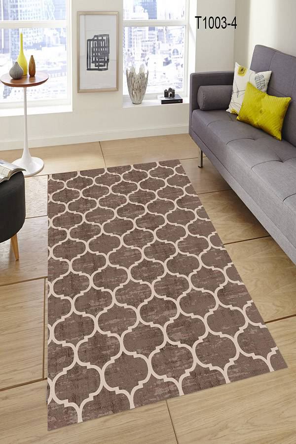 Kahverengi Motifli Halı Dekhera T1003 4 Modeli Uygun Fiyata Dekhera'da