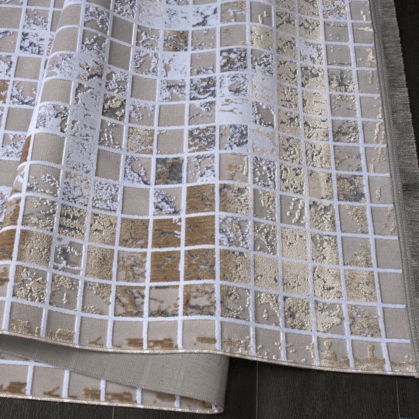 Kare Desen İnce Dokuma Halı Hm1276-1 Modeli Uygun Fiyata Dekhera'da