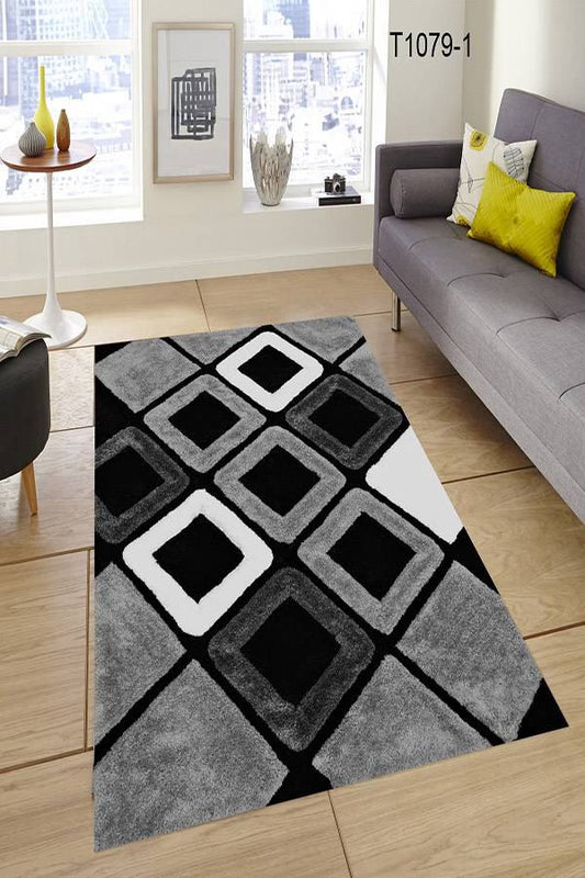 Kare Desenli Halı Gri Dekhera T1079 1 Modeli Uygun Fiyata Dekhera'da