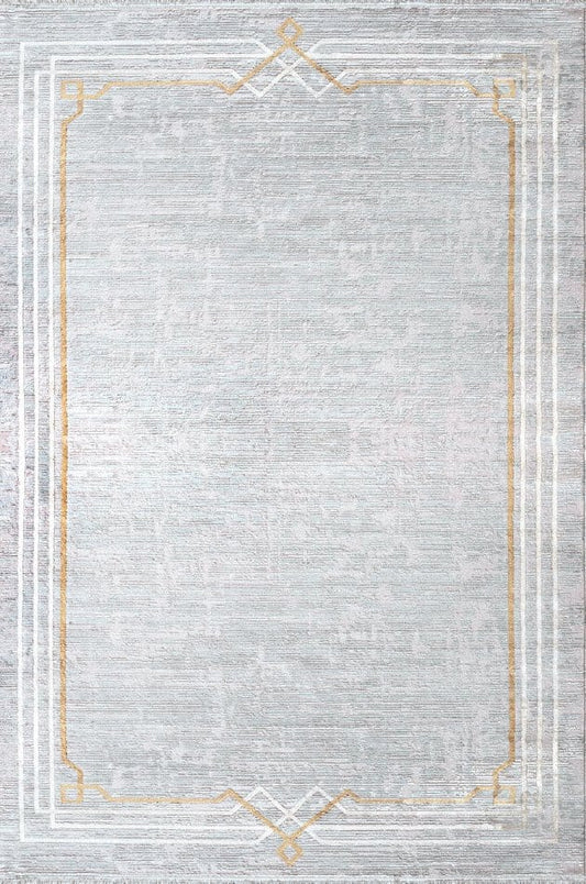 Klasik Desen Viskon Halı Dekhera Violent A906 Gri Bej