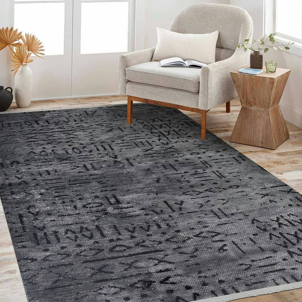 Koyu Gri Pamuk Dokuma Kilim Dekhera Fluss 8016 1 Modeli Uygun Fiyata Dekhera'da
