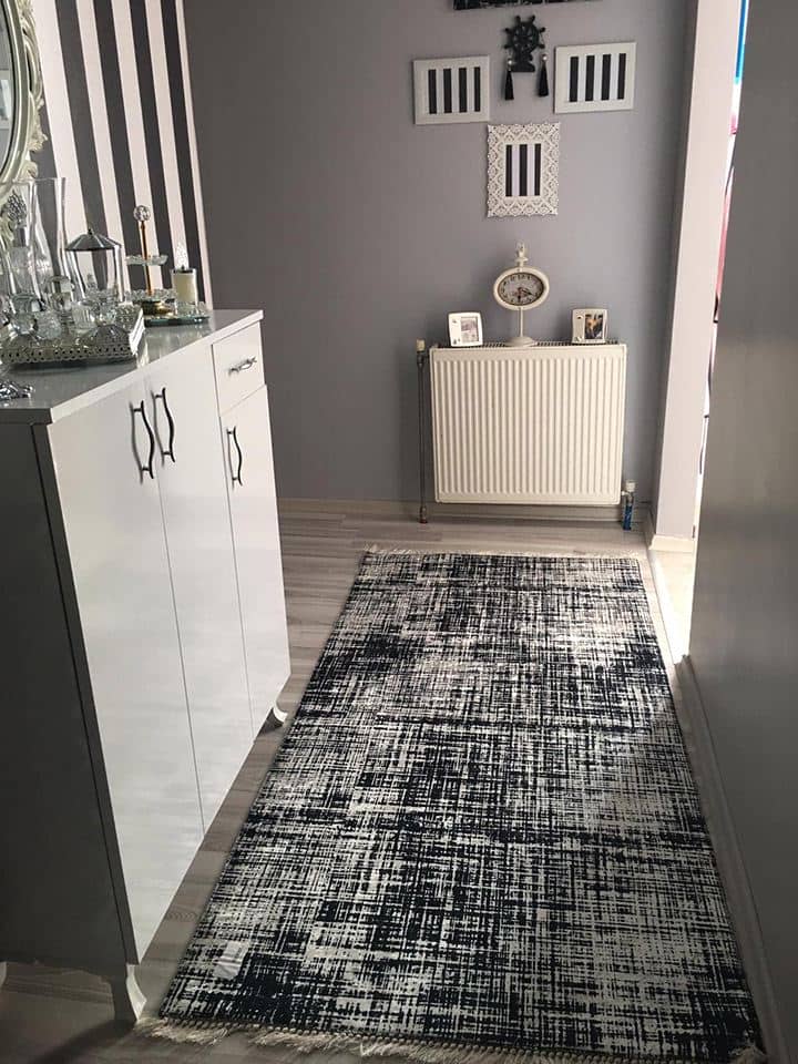 Makinede Yıkanan Siyah Beyaz Halı Dekhera T1054 1 Modeli Uygun Fiyata Dekhera'da