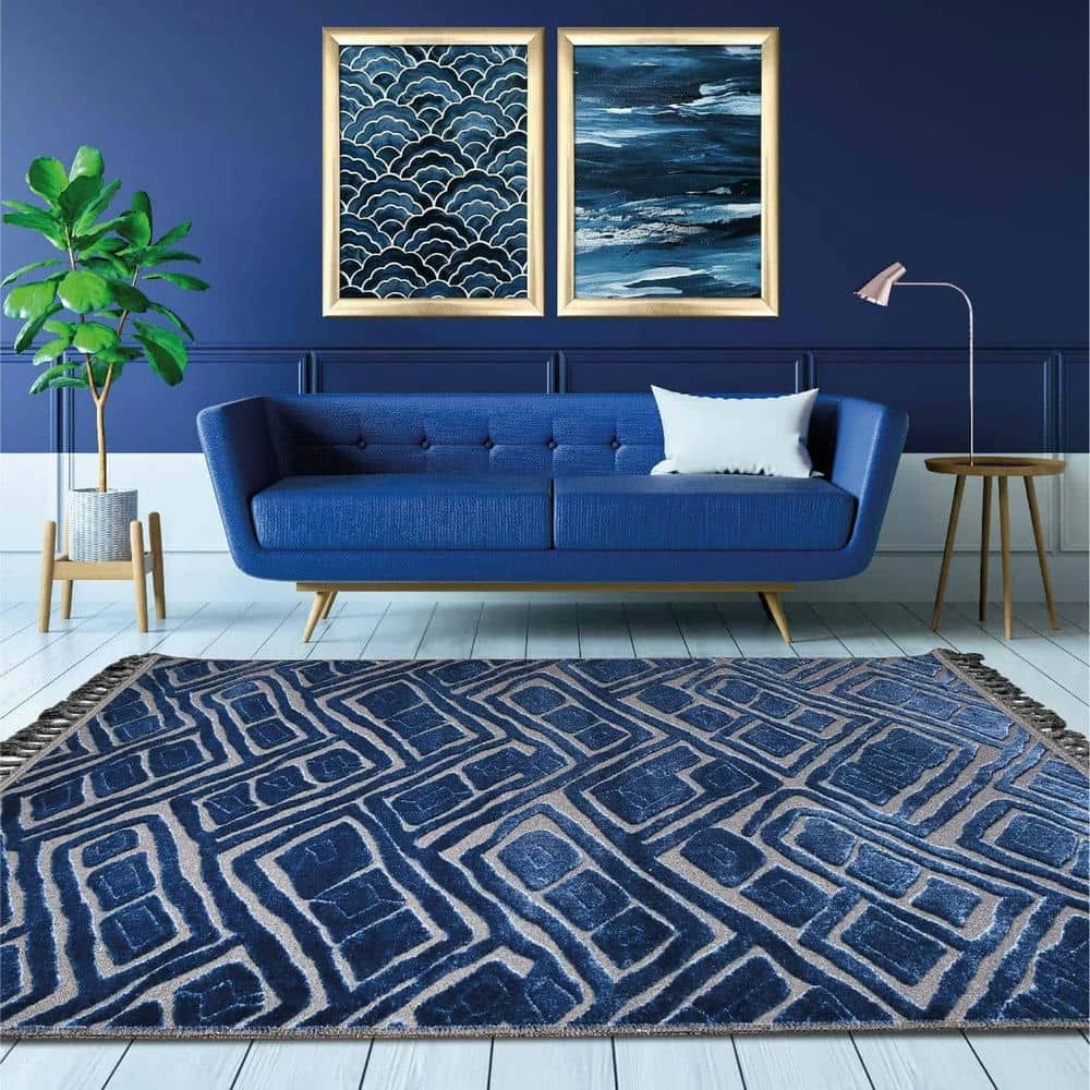 Mavi Triko Kilim Dekhera Moderno 9209 1 Modeli Uygun Fiyata Dekhera'da