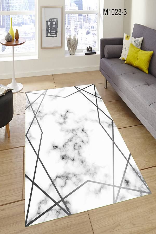 Mermer Desenli Gri Çizgili Halı Dekhera M3023 3 Modeli Uygun Fiyata Dekhera'da