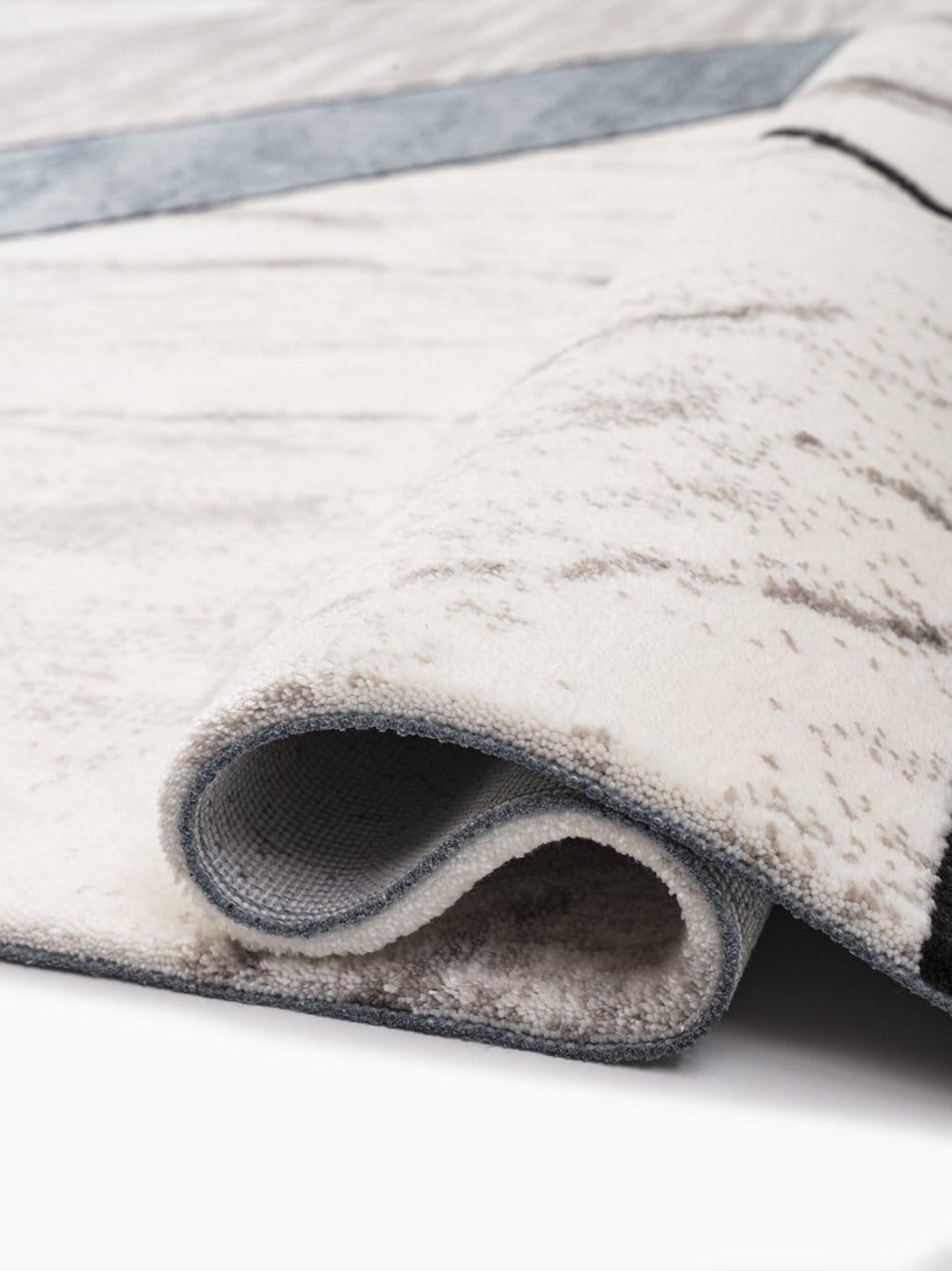 Modern Geometrik Desen Halı Dekhera Sembol B779 Gri Mavi