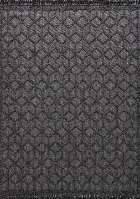 Prizma Desen Bukle Halı Dekhera Buket B810 Gri Antrasit