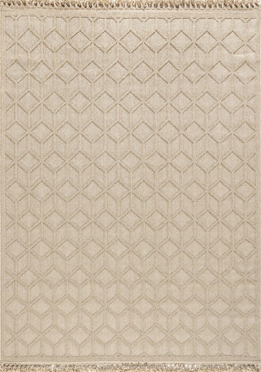 Prizma Desen Bukle Halı Dekhera Buket B810 Gri Krem