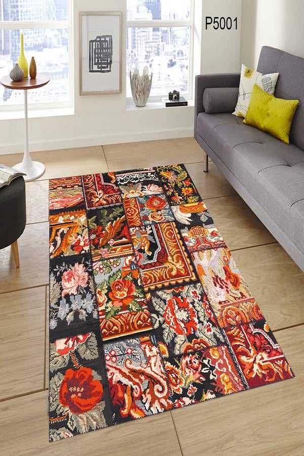 Renkli Patchwork Halı Dekhera P5001 Modeli Uygun Fiyata Dekhera'da