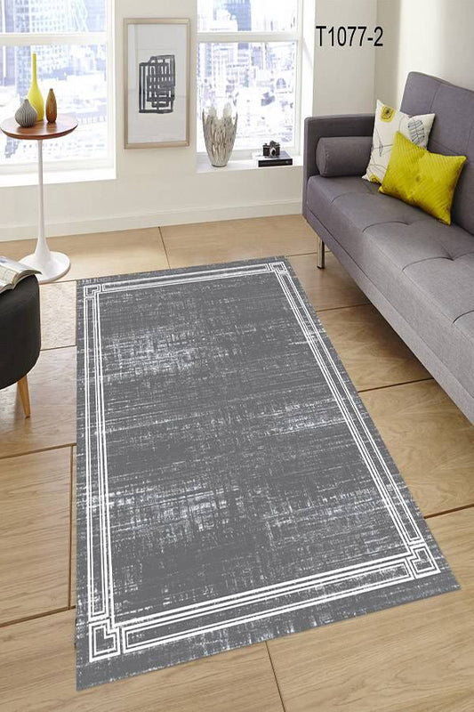 Sade Gri Çerçeveli Halı Dekhera T1077 2 Modeli Uygun Fiyata Dekhera'da