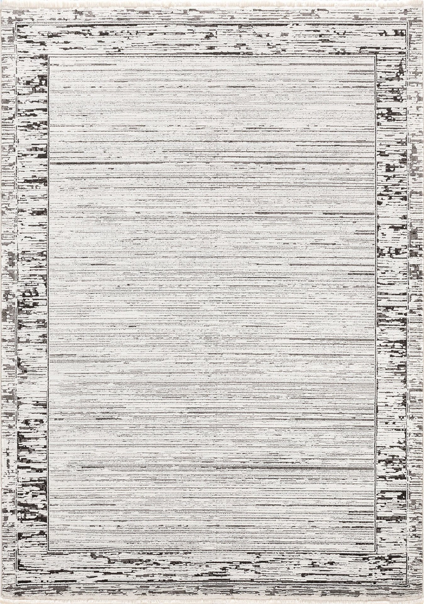 Silik Desenli Halı Dekhera Rustica B799 Gri Beyaz