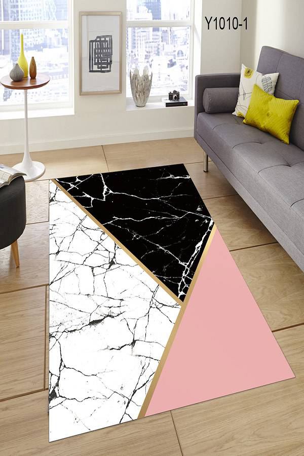 Siyah Beyaz Pembe Renkli Halı Dekhera M3065 1 Modeli Uygun Fiyata Dekhera'da