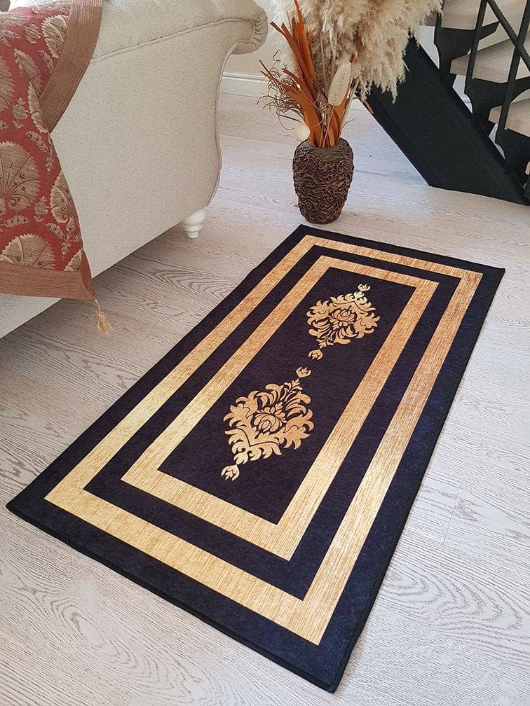 Siyah Gold Kaymaz Halı Dekhera T1008 2 Modeli Uygun Fiyata Dekhera'da