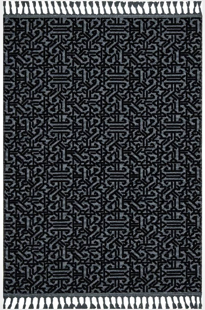 Siyah Triko Kilim Halı Dekhera Moderno 9206 Modeli Uygun Fiyata Dekhera'da