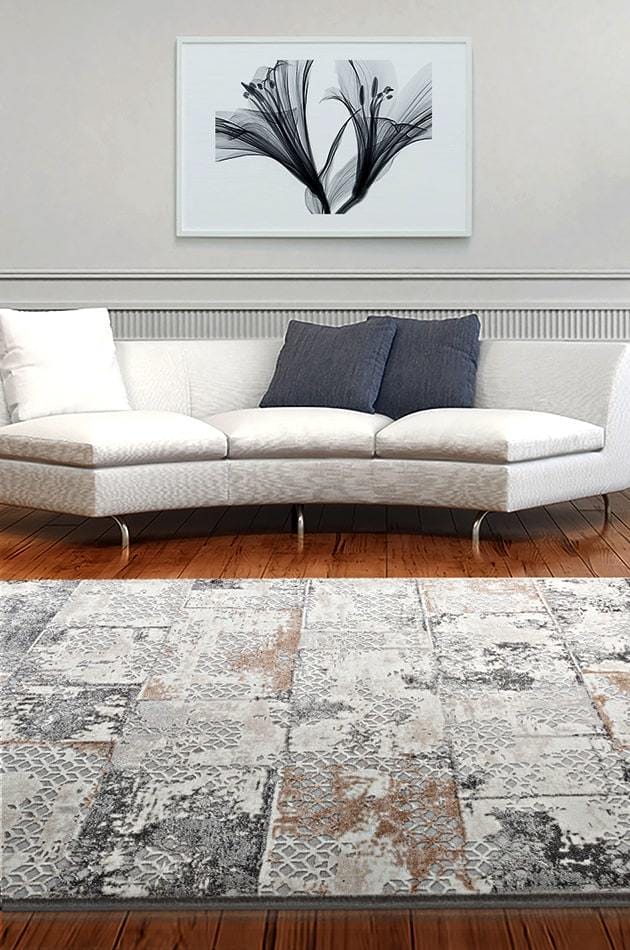 Spor Desen Akrilik Halı Dekhera Callidus Lm 9132 Bej Gri