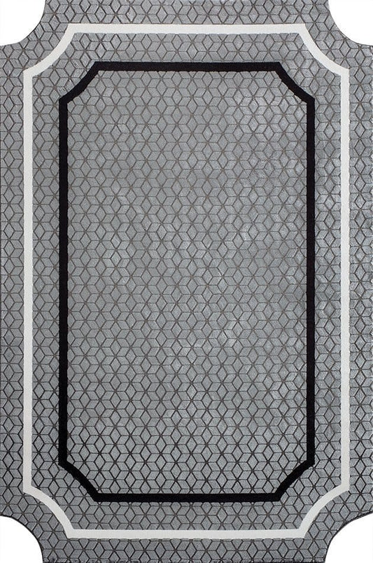 Viskon Akrilik Halı Dekhera Violent 6089 Gri Siyah