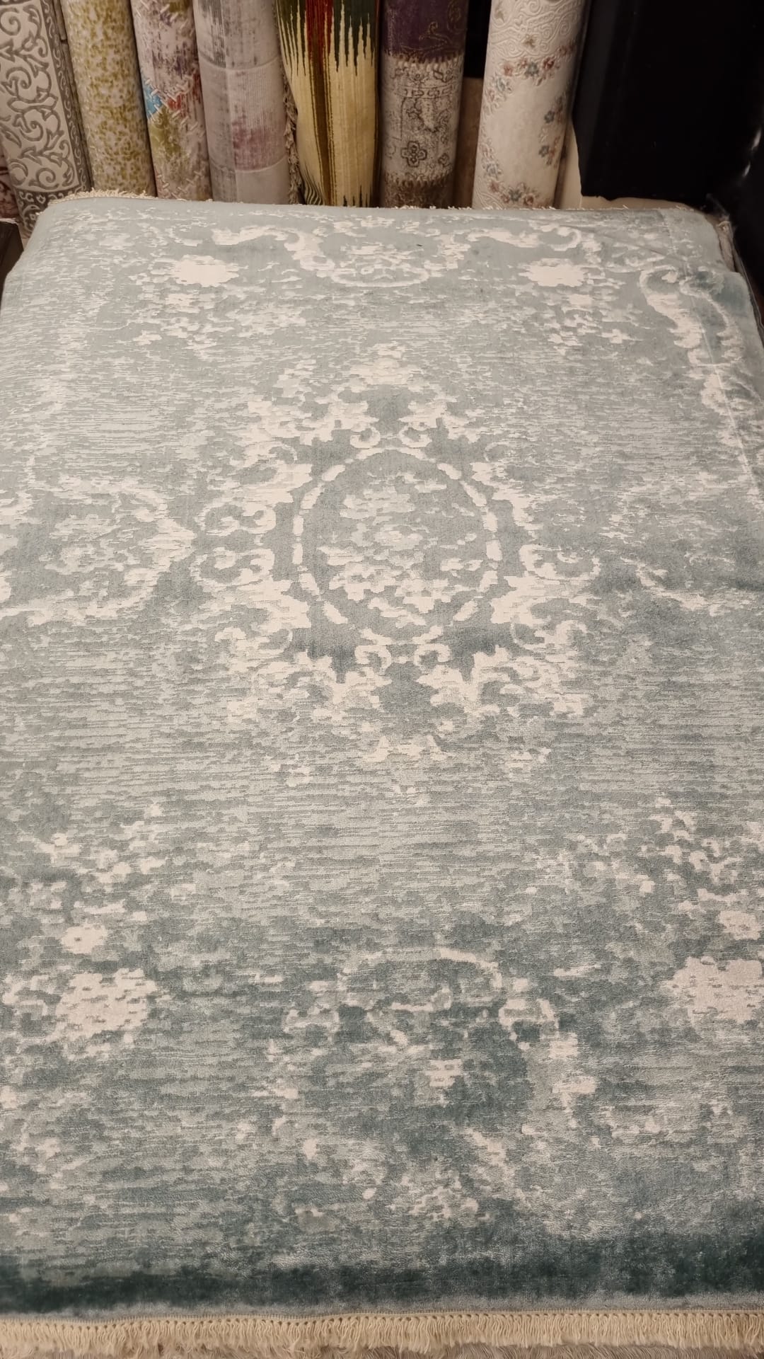 Yünser Halı Bambos 01 Turkuaz %100 Bambu Halı 165X230