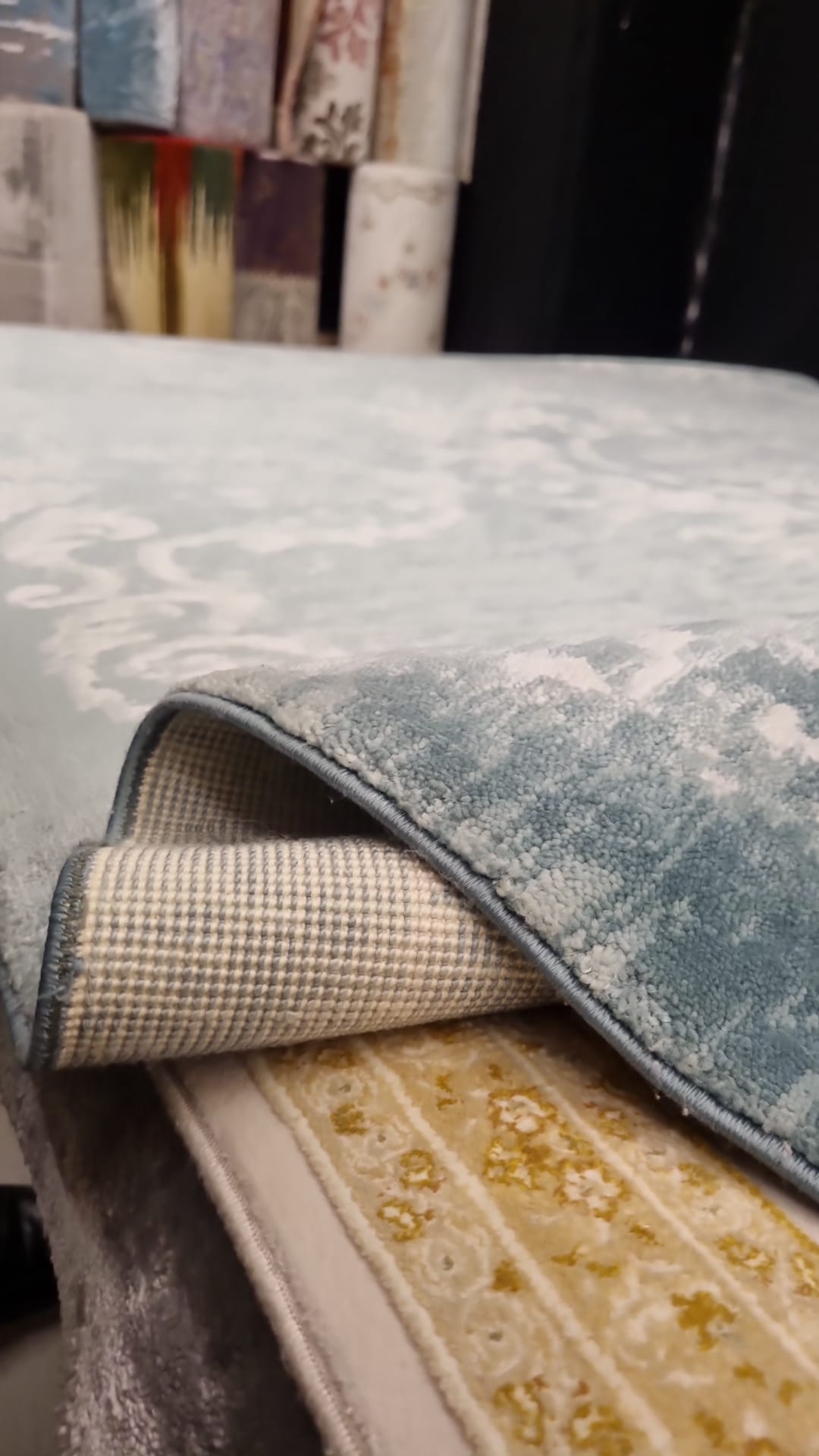 Yünser Halı Bambos 01 Turkuaz %100 Bambu Halı 165X230