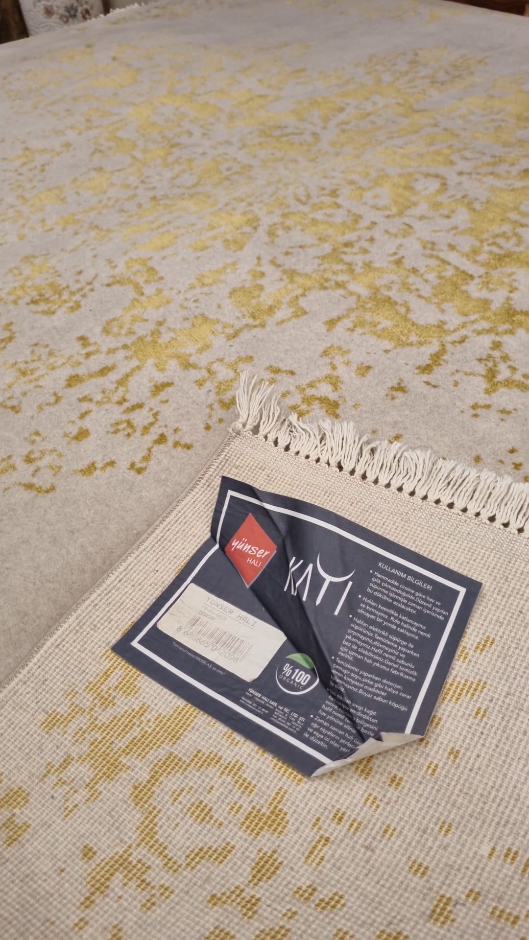 Yünser Halı Kayı Ky01 Gold %100 Bambu Halı 165X230