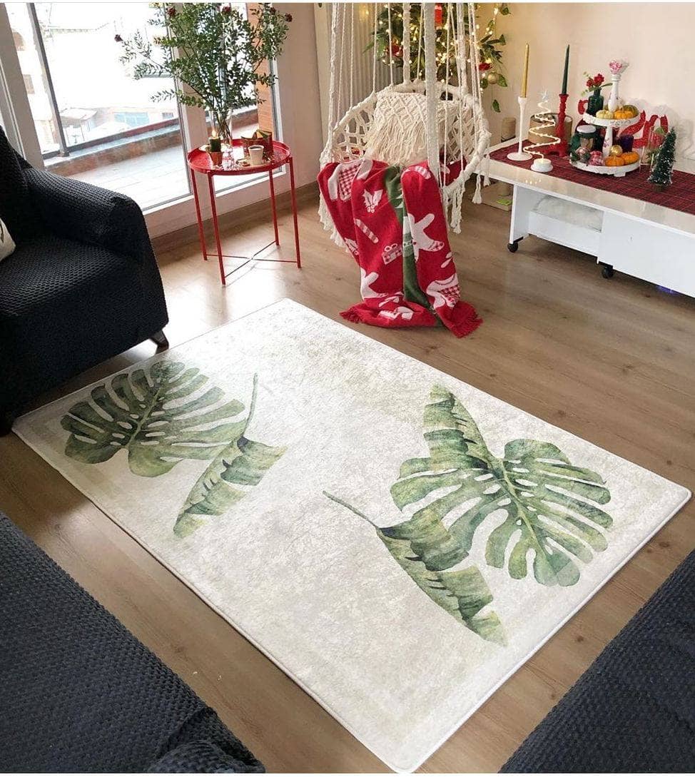 Yeşil Yaprak Tasarım Halı Dekhera T1027 1 Modeli Uygun Fiyata Dekhera'da