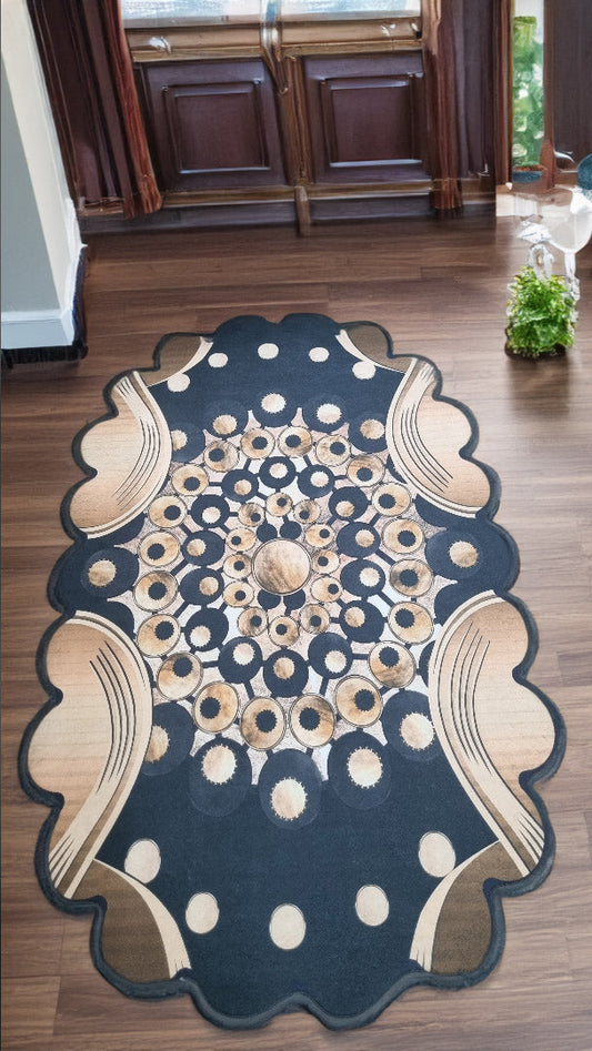 Dekhera Ömür Yıkanabilir Halı 5721 Siyah - Dekhera