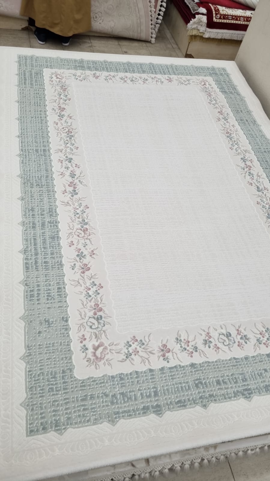 Festival Halı Efsane Gl03 Turkuaz Krem Akrilik Halı 200X290