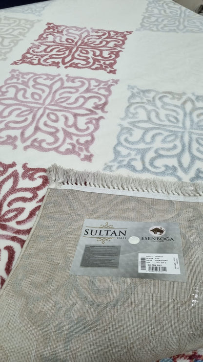 Sultan Esenboğa 6102 Krem pudra polyester halı 170x250 3 Modeli Uygun Fiyata Dekhera'da