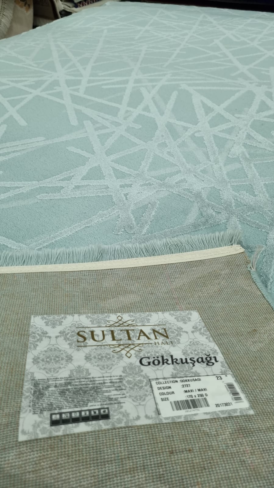 Sultan Gökkuşağı 2727 mavi polyester halı 170x250 3 Modeli Uygun Fiyata Dekhera'da